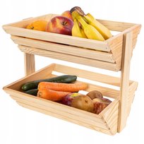 Kosz na owoce warzywa piętrowy drewniany stojak