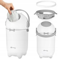 Kosz na pieluchy brudne zużyte UNIWERSALNE WORKI 10L Lionelo Purebin