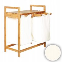 Kosz na pranie Bambusowy 74x63.5x33 cm Biały