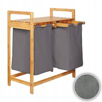 Kosz na pranie Bambusowy 74x63.5x33 cm Ciemnoszary