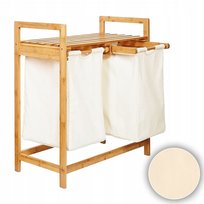 Kosz na pranie Bambusowy AD.CON 73x64x33 cm Beżowy