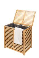 Kosz na pranie bambusowy dwukomorowy BAMBOO