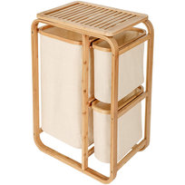 Kosz na Pranie Bambusowy XL AD.CON 49x33x70cm Beżowy