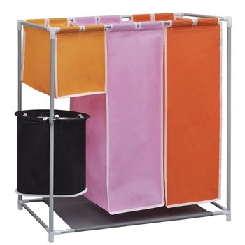 Kosz na pranie MWGROUP, różowo-pomarańczowy, 3 komory - MWGROUP