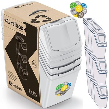 Kosz na śmieci, 20 L Sortibox Set3 Szt. Popielaty - PROSPERPLAST