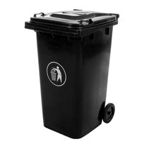 Kosz Na Śmieci 240L W Kolorze Czarnym - Pojemnik Na Odpady Zmieszane