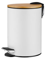 Kosz na śmieci 3L łazienkowy NAOMI bambus metal biały