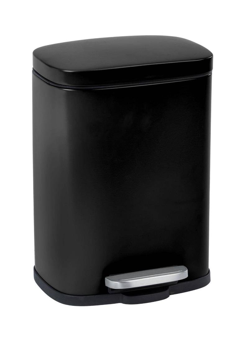 WENKO Leno Pattumiera A Pedale Easy-Close 5L - Bianca, Con Chiusura Ammortizzata E Contenitore Estraibile
