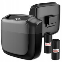 Kosz Na Śmieci Organizer Samochodowy Śmietnik Czarny 2 komplety worków