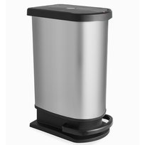 Kosz na śmieci pedałem 50 l Duo Paso czarno/srebrny