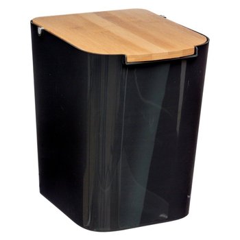 Kosz na śmieci z bambusową pokrywką 5FIVE SIMPLE SMART, czarno-brązowy, 5L - 5five Simple Smart