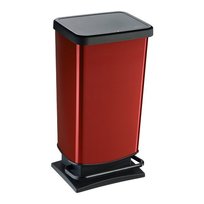 Kosz na śmieci z pedałem 40 l Paso czerwony metalik