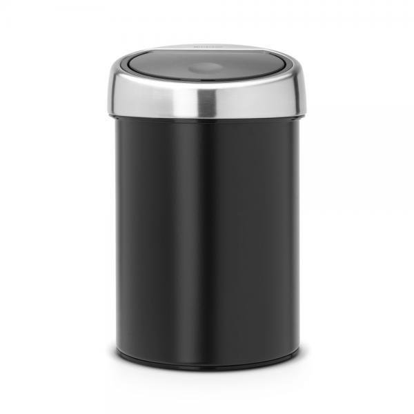 Kosz na śmieci z pokrywą BRABANTIA Touch Bin, czarny, 3 l