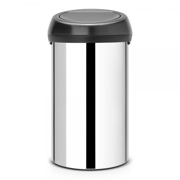 Kosz na śmieci z pokrywą BRABANTIA Touch Bin, stal polerowana, 60 l