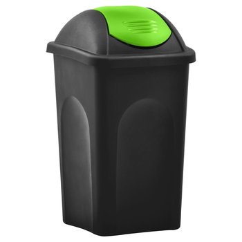 Kosz na śmieci z uchylną klapą, 60 L, czarno-zielony - vidaXL