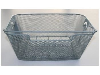 Kosz na tylny bagażnik BASIL BASKET-4 + haczyki mocujące Bottom hooks, stalowy srebrny (DWZ) - KEMER