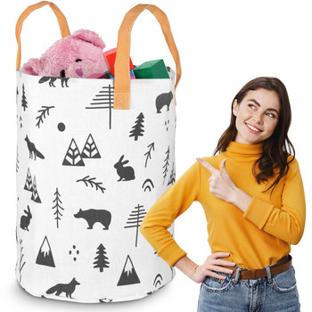 Kosz na zabawki, torba, pojemnik Nukido 35 x 60 cm biały - Nukido