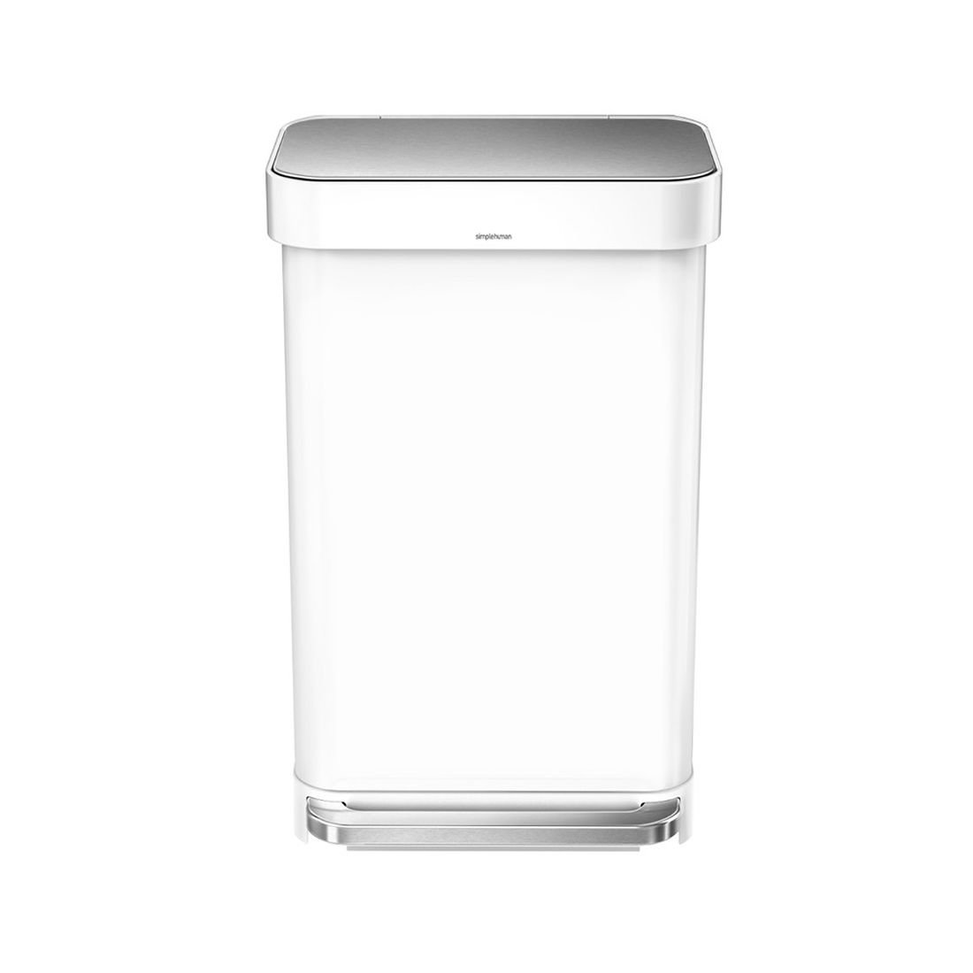 Kosz pedałowy na śmieci SIMPLEHUMAN Liner Pocket, 45 l, srebrnobiały
