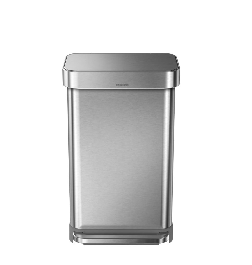Kosz pedałowy na śmieci SIMPLEHUMAN Liner Pocket, 45 l, srebrny