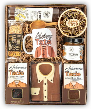 Kosz prezentowy dla taty prezent kubek;czekolada przetwory - prezent na dzień ojca