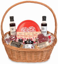 Kosz prezentowy duży od serca z ciastkami i herbatą syropy czekolady zestaw podziękowanie