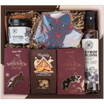 Kosz prezentowy eleganckie pudełko prezent na święta herbata kawa piernik - Green Touch