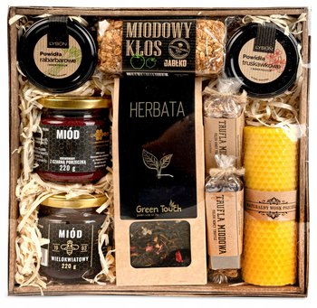 Kosz Prezentowy Z Herbatą I Produktami Miodowymi Premium