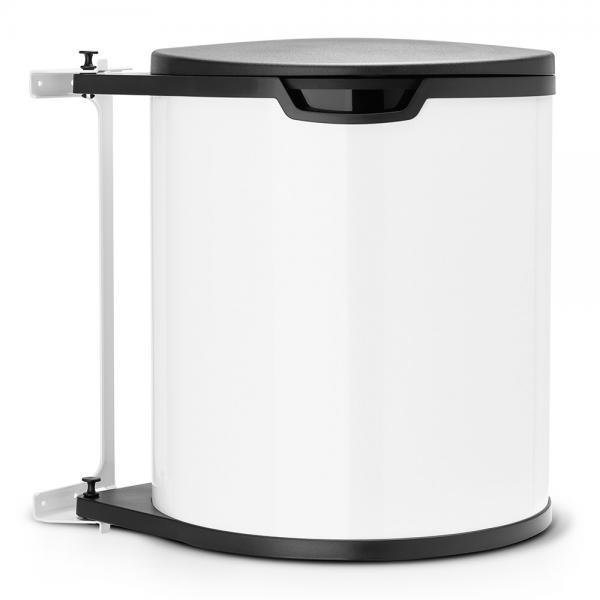 Kosz szafkowy na śmieci BRABANTIA De Luxe, biały, 15 l