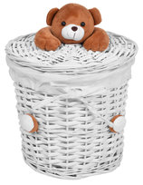 Kosz Wiklinowy Na Pranie Bieliznę Zabawki Pieluchy Klocki Pojemnik Miś 15l
