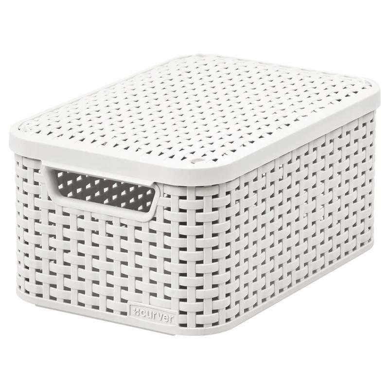 Kosz z pokrywką Style S 28,5 x 19,4 x 13 cm kremowy CURVER