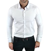 Koszula casualowa slim fit klasyczna oxford  biała EGO03 XL