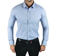 Koszula casualowa slim fit klasyczna oxford struktura błękitna  EGO03 XL
