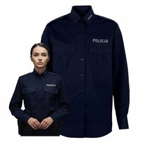 Koszula Damska Służbowa Granatowa Długi Rękaw Policja Pagony Odblask 36C Modus