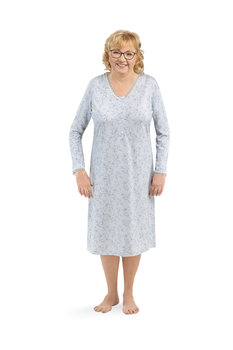 Koszula damska XL długi rękaw długa bawełna dla babci mamy szara - Martel