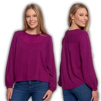 Koszula Damska Z Długim Rękawem Subtelnym Haftem Wygodna Moraj Xl Purple