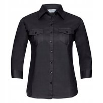 Koszula damska z długim, zawijanym rękawem 3/4 Czarny r. 2XL Russell