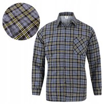 KOSZULA FLANELOWA męska robocza szara w kratę Przewiewna 100% Bawełna r. M