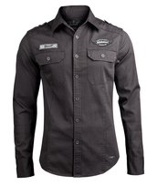 koszula LUIS VINTAGESHIRT WITH BADGES - BLACK-XL Brandit