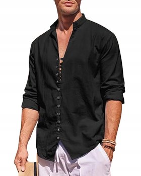 Koszula Męska Bawełna Len Stójka Na Lato Przewiewna Lniana Island Vibes r.M - Inna marka