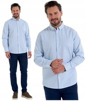 Koszula Męska Bawełniana Długi Rękaw Typu Oxford Jasny Niebieski MORAJ 3XL