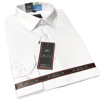 Koszula męska biała z długim rękawem S(38/39) - ENEMI