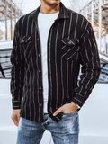 Koszula męska flanelowa w paski czarna Dstreet DX2241-L - Inna marka