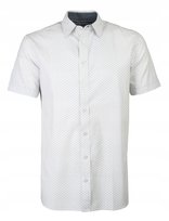 Koszula Męska Krótki Rękaw Biała Casual Slim Fit