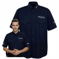 Koszula Męska Służbowa Granatowa Krótki Rękaw Policja Koszula Letnia 43B Modus