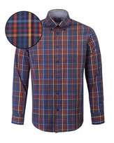 Koszula Męska w Krateczkę z Długim Rękawem Regular Fit Pako Jeans