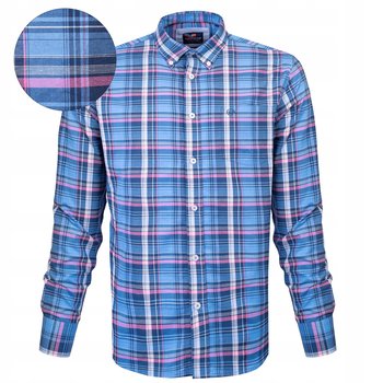 KOSZULA Męska w KRATKĘ z Długim Rękawem Bawełniana Slim Fit Pako Jeans - Pako Jeans