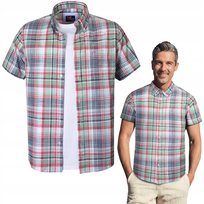 KOSZULA Męska w KRATKĘ z Krótkim Rękawem REGULAR FIT Bawełna M Pako Jeans