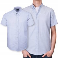 KOSZULA Męska w PASKI z Krótkim Rękawem SLIM FIT Bawełniana XL Pako Jeans