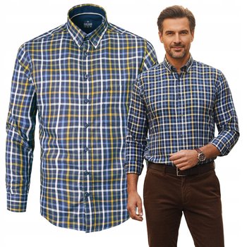 KOSZULA Męska z Długim Rękawem w KRATKĘ Bawełniana Slim Fit Pako XXL Jeans - Pako Jeans