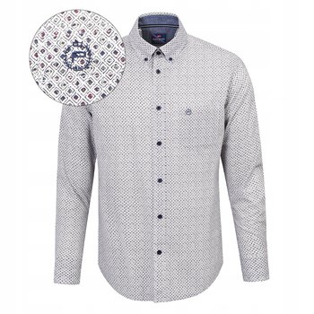 Koszula Męska z Długim Rękawem z Wzorkiem Slim Fit Pako Jeans - Pako Jeans
